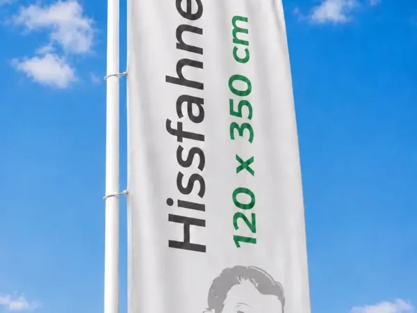 Hissfahne 120 x 350 cm am Fahnenmast