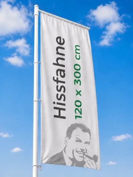 Hissfahne 120 x 500 cm am Fahnenmast