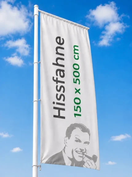 Hissfahne 150 x 500 cm am Fahnenmast